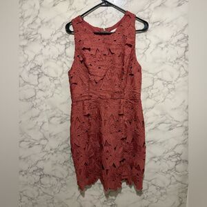 NEW Astr Floral Lace Mini Dress - Coral L